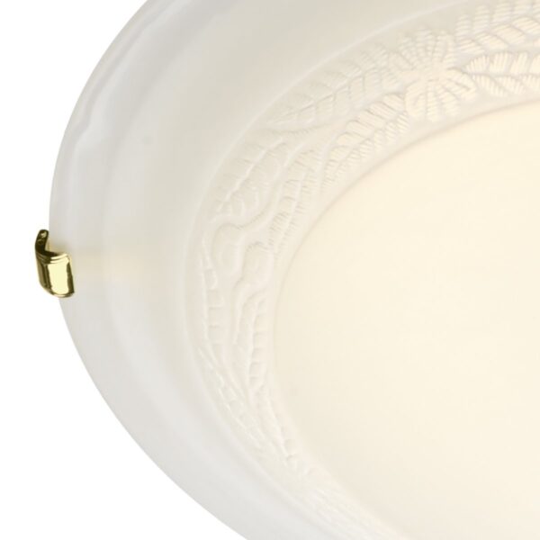 Damask Flush Alabaster Glass Brass 30cm - Image 2