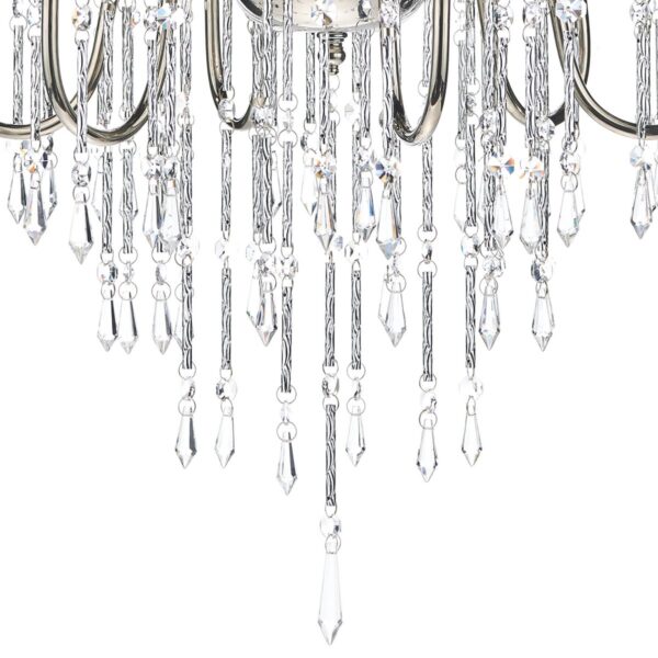 Daniella 6 Light Pendant Polished Nickel Crystal Dual Mount - Image 4