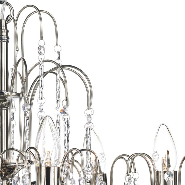 Daniella 6 Light Pendant Polished Nickel Crystal Dual Mount - Image 5