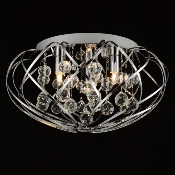 Davian 3 Light Flush Crystal & Polished Chrome - Image 3