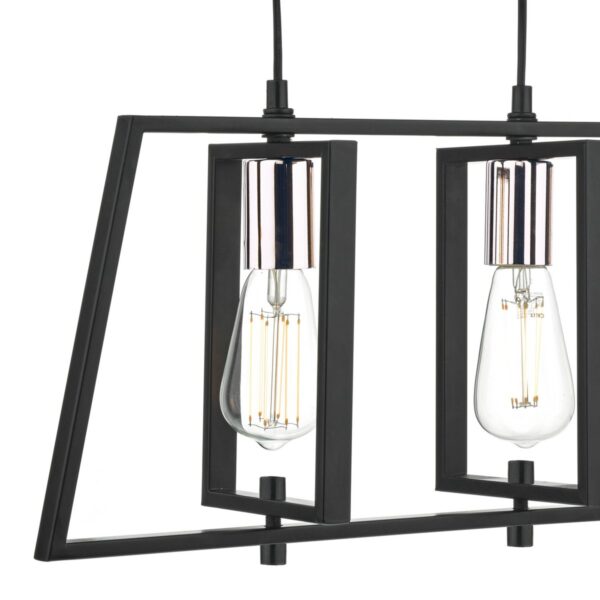 Dax 3 Light Bar Pendant Black & Polished Chrome - Image 3