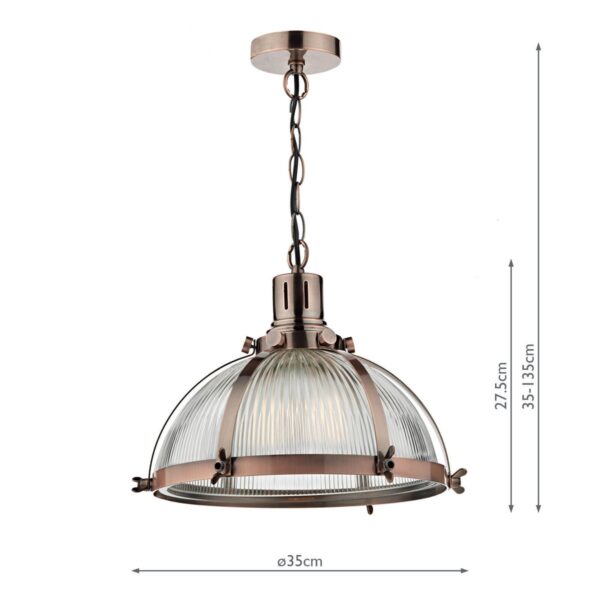 Debut 1 Light Pendant Brushed Antique Copper - Image 6