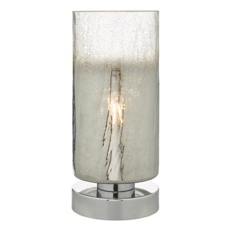 Deena Touch Table Lamp Polished Chrome Crackle Glass