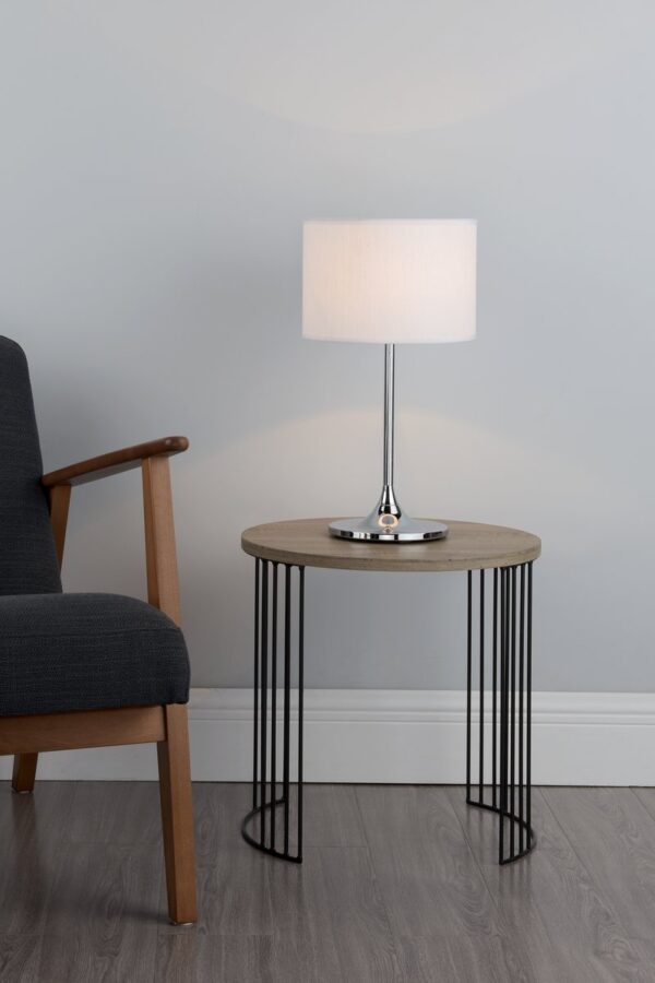 Delta Table Lamp Polished Chrome With Shade - Image 6