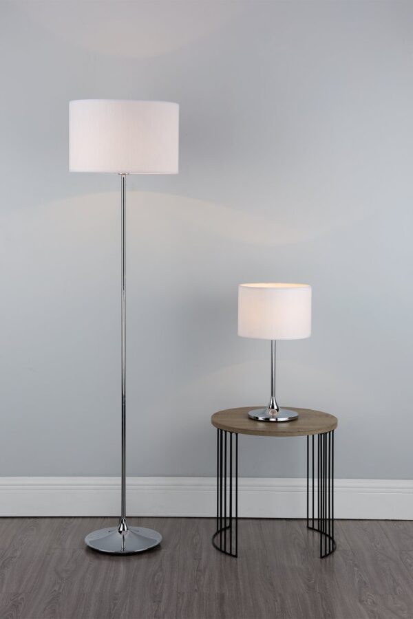 Delta Floor Lamp Polished Chrome With Shade - Image 7