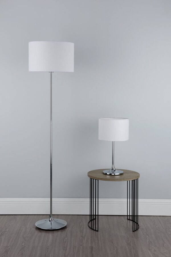 Delta Floor Lamp Polished Chrome With Shade - Image 8