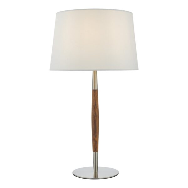 Detroit Table Lamp Satin Nickel Walnut Detail Base Only