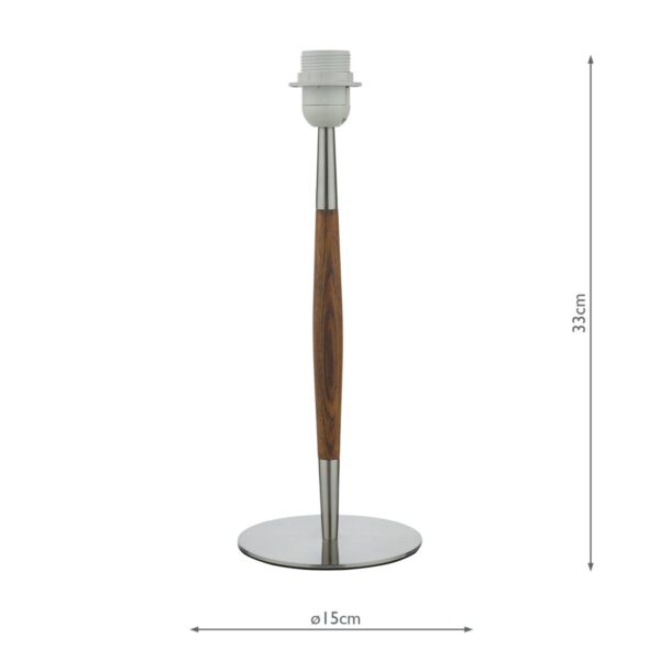 Detroit Table Lamp Satin Nickel Walnut Detail Base Only - Image 9