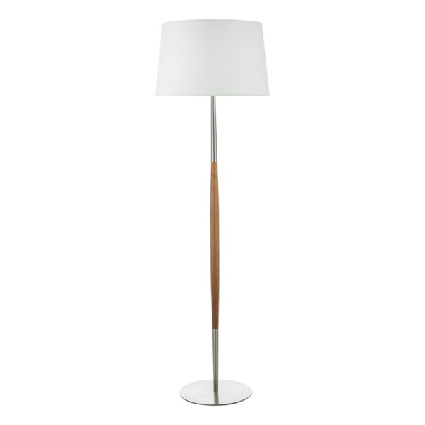Detroit Floor Lamp Satin Nickel Walnut Detail Base Only - Image 2