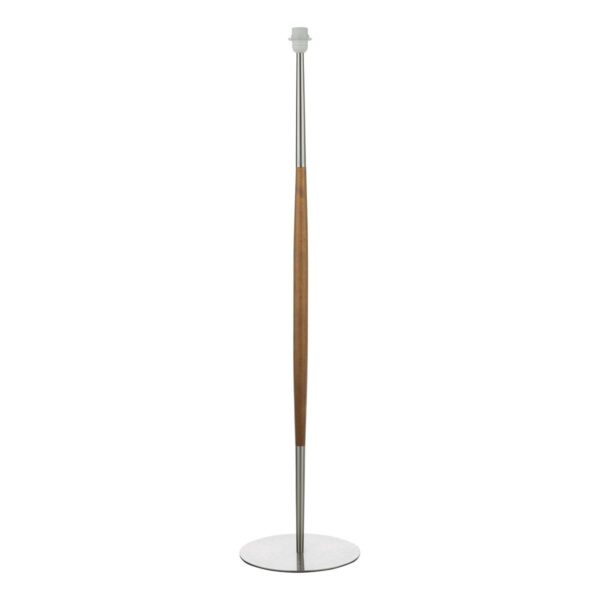 Detroit Floor Lamp Satin Nickel Walnut Detail Base Only - Image 5