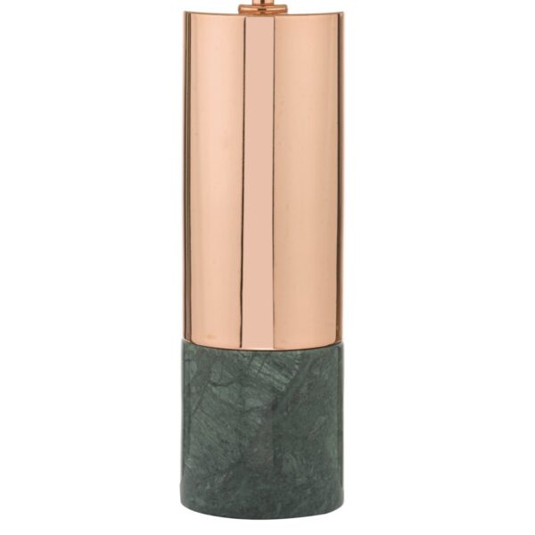 Digby Table Lamp Copper & Green Marble With Shade - Image 3
