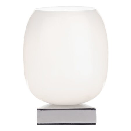 Dino Touch Table Lamp Polished Chrome White Glass