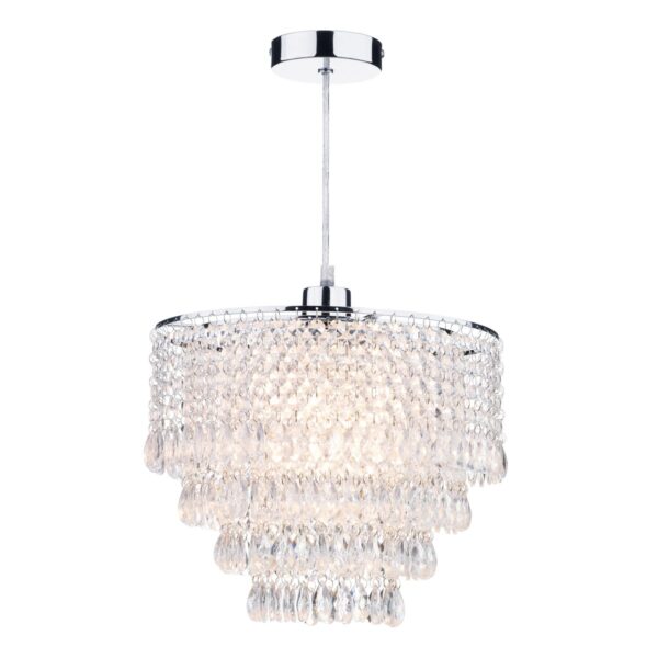 Dionne Non Elec Pendant Polished Chrome Clear Droppers