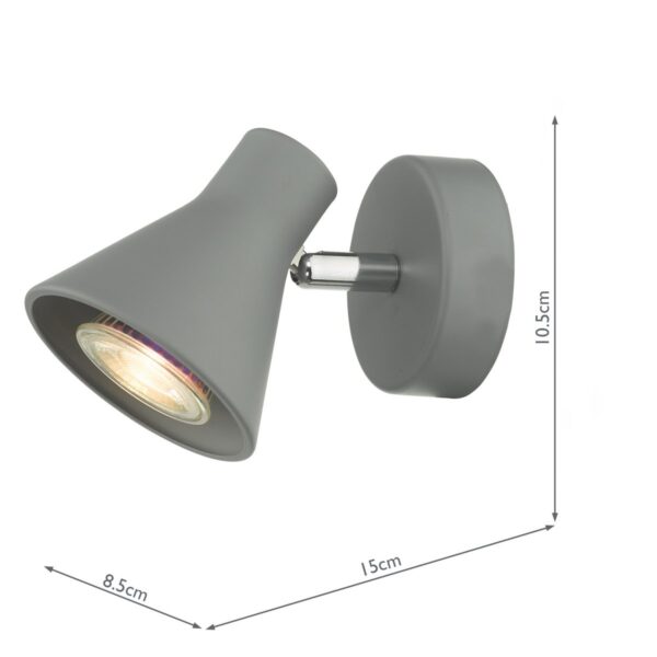 Diza Single Wall Spotlight Matt Grey - Image 8