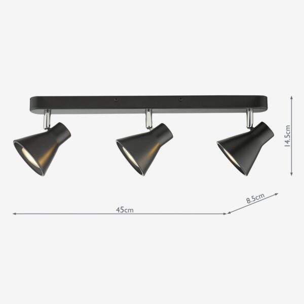 Diza 3 Light Bar Spotlight Matt Black - Image 7