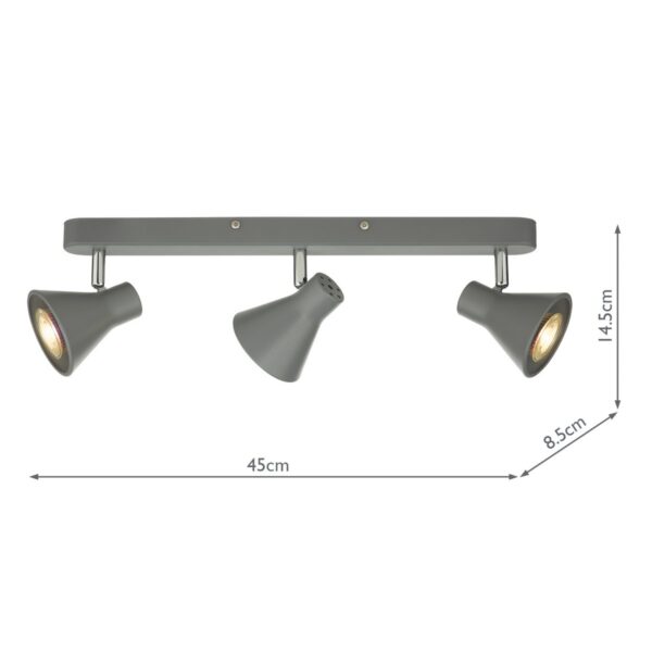 Diza 3 Light Bar Spotlight Matt Grey - Image 8