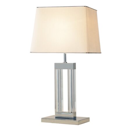 Domain Table Lamp Polished Chrome Glass With Shade