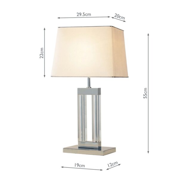 Domain Table Lamp Polished Chrome Glass With Shade - Image 5
