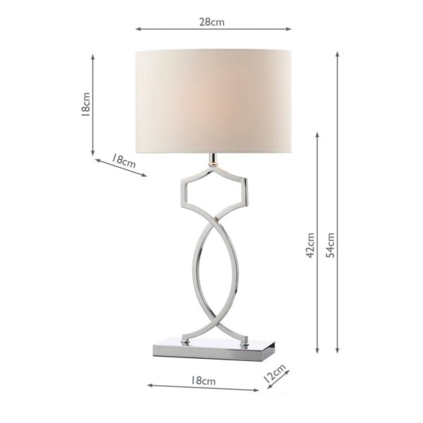 Donovan Table Lamp Polished Chrome complete with Shade - Image 8