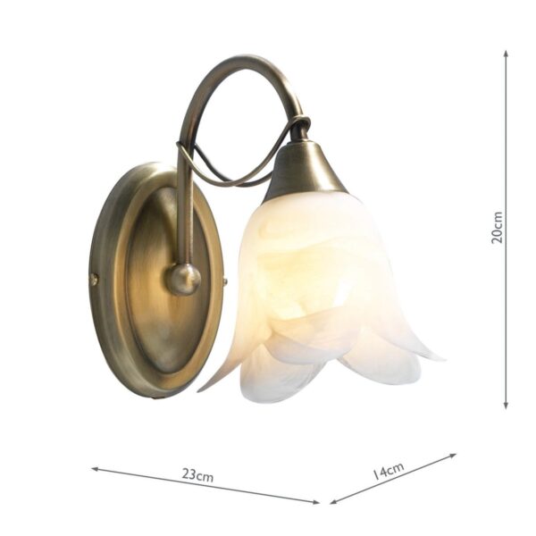 Doublet Wall Light Antique Brass Alabaster Glass - Image 5