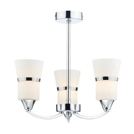 Dublin 3 Light Semi Flush Polished Chrome Led