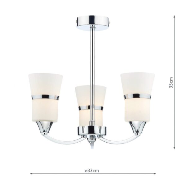 Dublin 3 Light Semi Flush Polished Chrome Led - Image 6