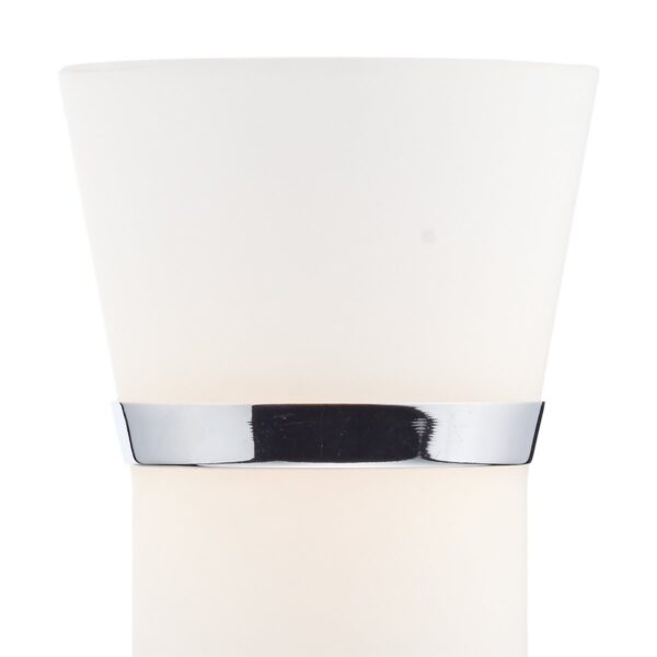 Dublin 2 Light Wall Light Polished Chrome Opal Glass - Image 3