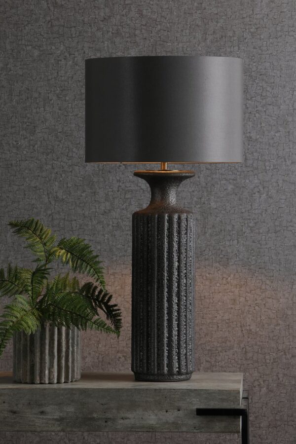 Dugan Table Lamp Black Volcanic Glaze Base Only - Image 5