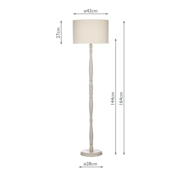 Dunlop Floor Lamp Cream With Shade - Image 3