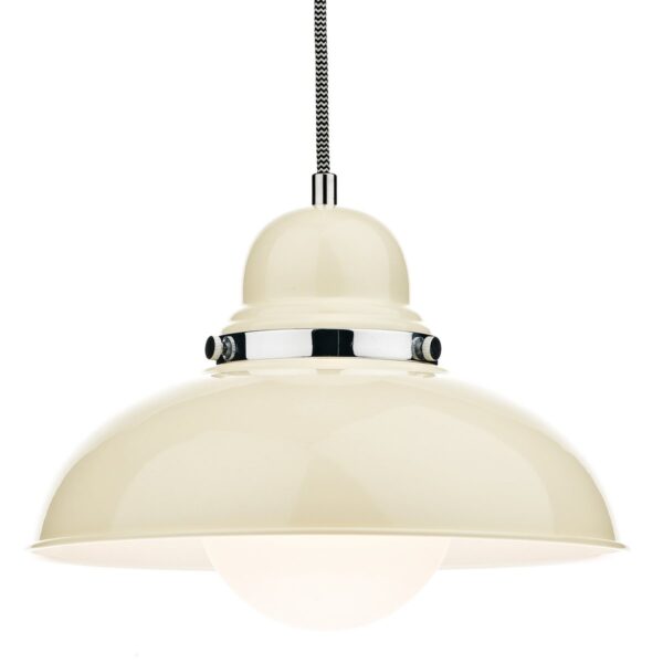 Dynamo 1 Light Pendant Cream and Polished Chrome - Image 3