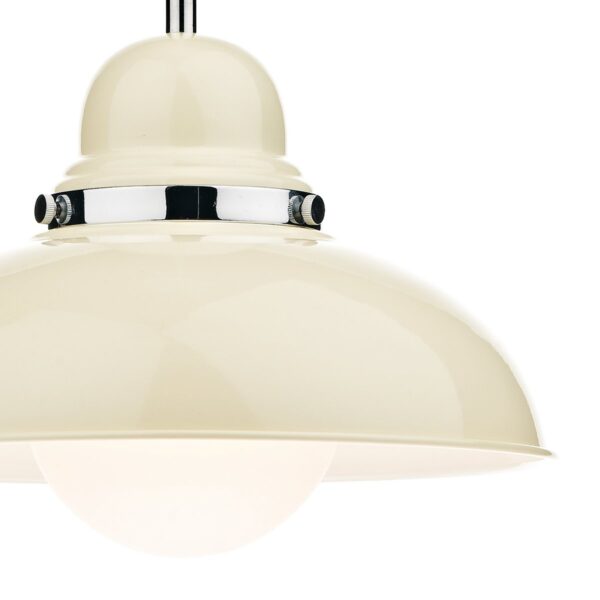Dynamo 1 Light Pendant Cream and Polished Chrome - Image 4