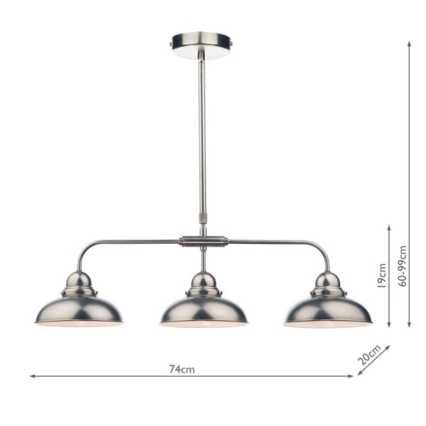 Dynamo 3 Light Bar Pendant Antique Chrome - Image 6