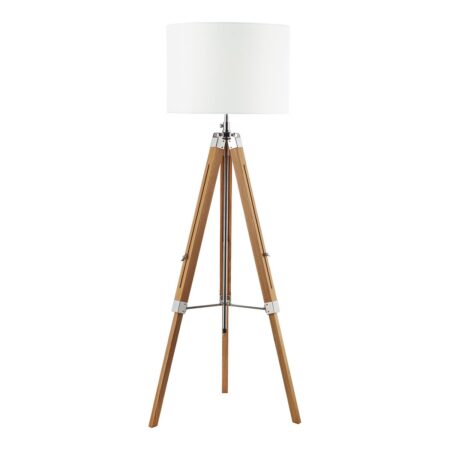 Easel Tripod Floor Lamp Light Wood Polished Chrome Base Only