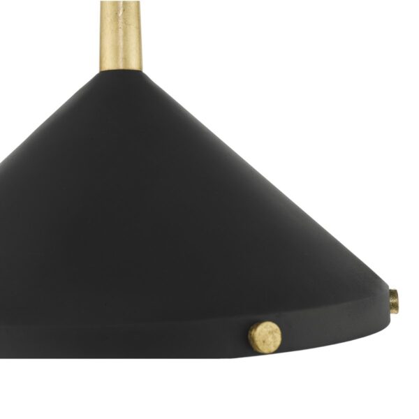 Edena 1 Light Pendant Matt Black And Gold Leaf - Image 4