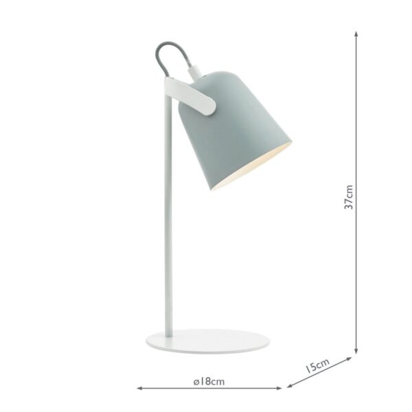 Effie Table Lamp Soft Matt Grey and White - Image 4