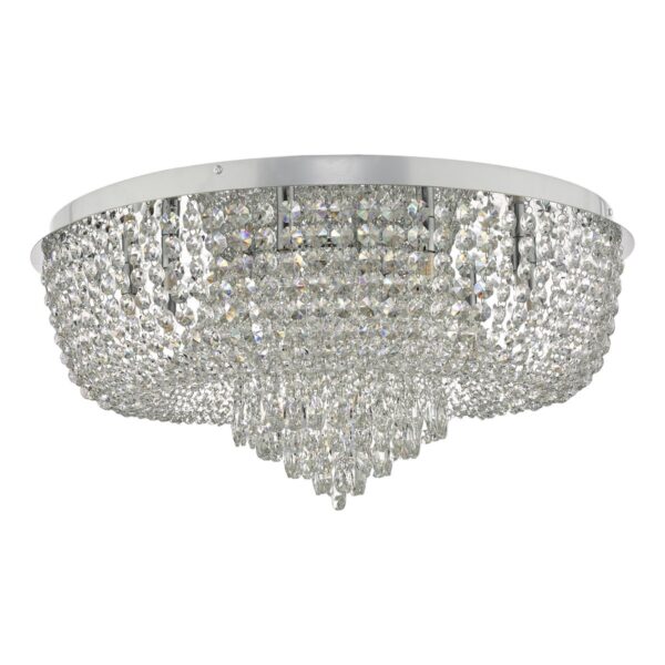 Eitan 12 Light Beaded Flush Clear and Polished Chrome - Image 2