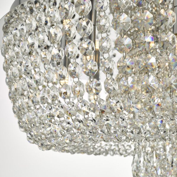 Eitan 12 Light Beaded Flush Clear and Polished Chrome - Image 3