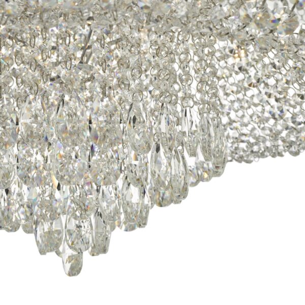 Eitan 12 Light Beaded Flush Clear and Polished Chrome - Image 4