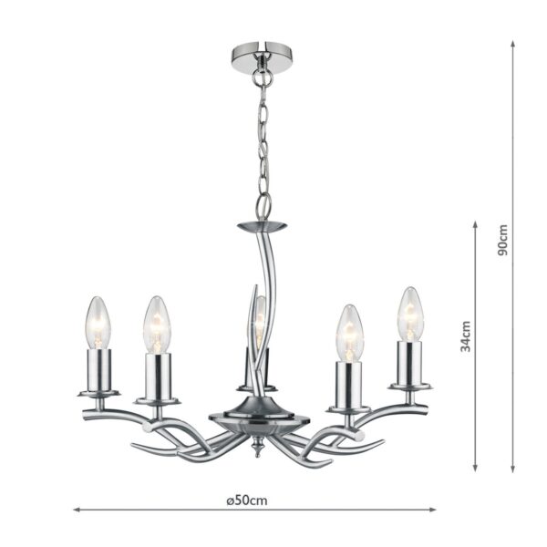 Elka 5 Light Pendant Satin Chrome - Image 6