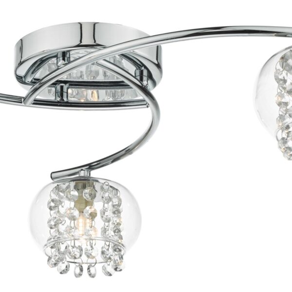 Elma 3 Light Semi Flush Polished Chrome Glass - Image 3