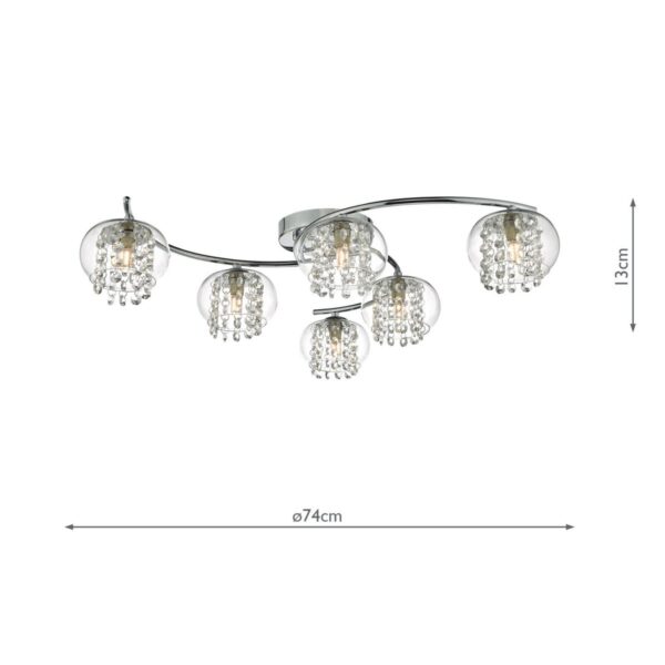 Elma 6lt Semi Flush Polished Chrome & Crystal - Image 5