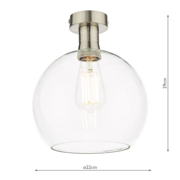Emerson Semi Flush Antique Chrome Round Clear Glass - Image 5