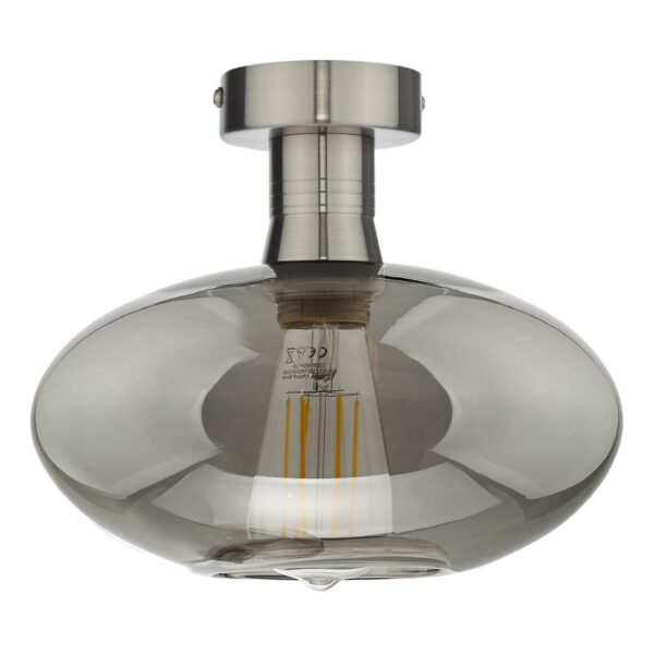Emerson Semi Flush Antique Chrome Smoked Glass - Image 2