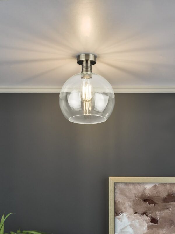 Emerson Semi Flush Antique Brass Round Clear Glass - Image 5