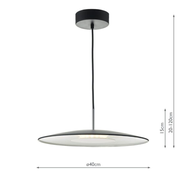 Enoch Pendant Matt Black & Stainless Steel LED - Image 7