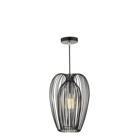 Ero 1 Light Single Pendant Black And Chrome