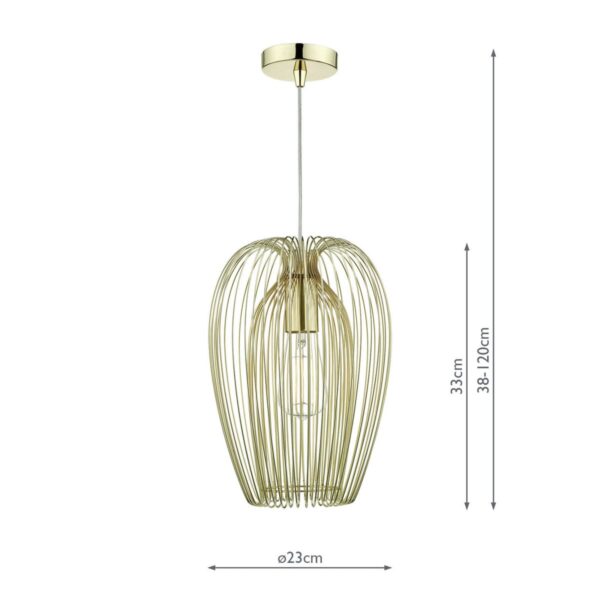 Ero 1 Light Pendant  Gold - Image 5