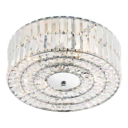 Errol Crystal Semi Flush Fitting Polished Chrome