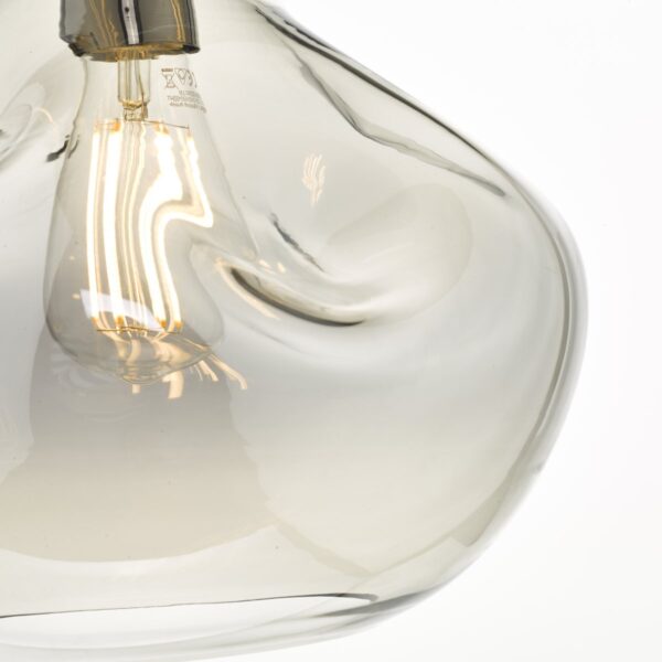 Esarosa 1 Light Pendant Black Chrome And Smoked Glass - Image 3